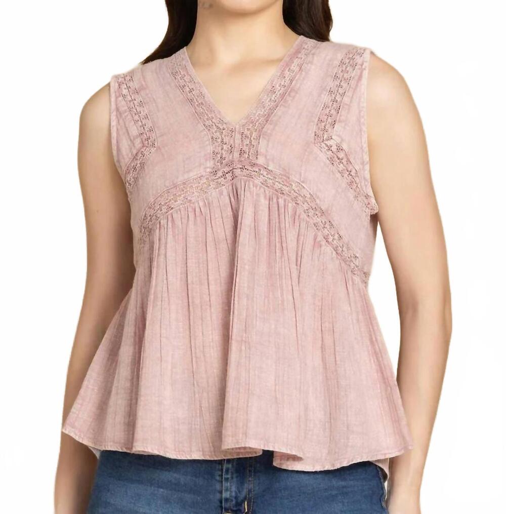 NEW BOHERA breeze eyelet gauze top in blush